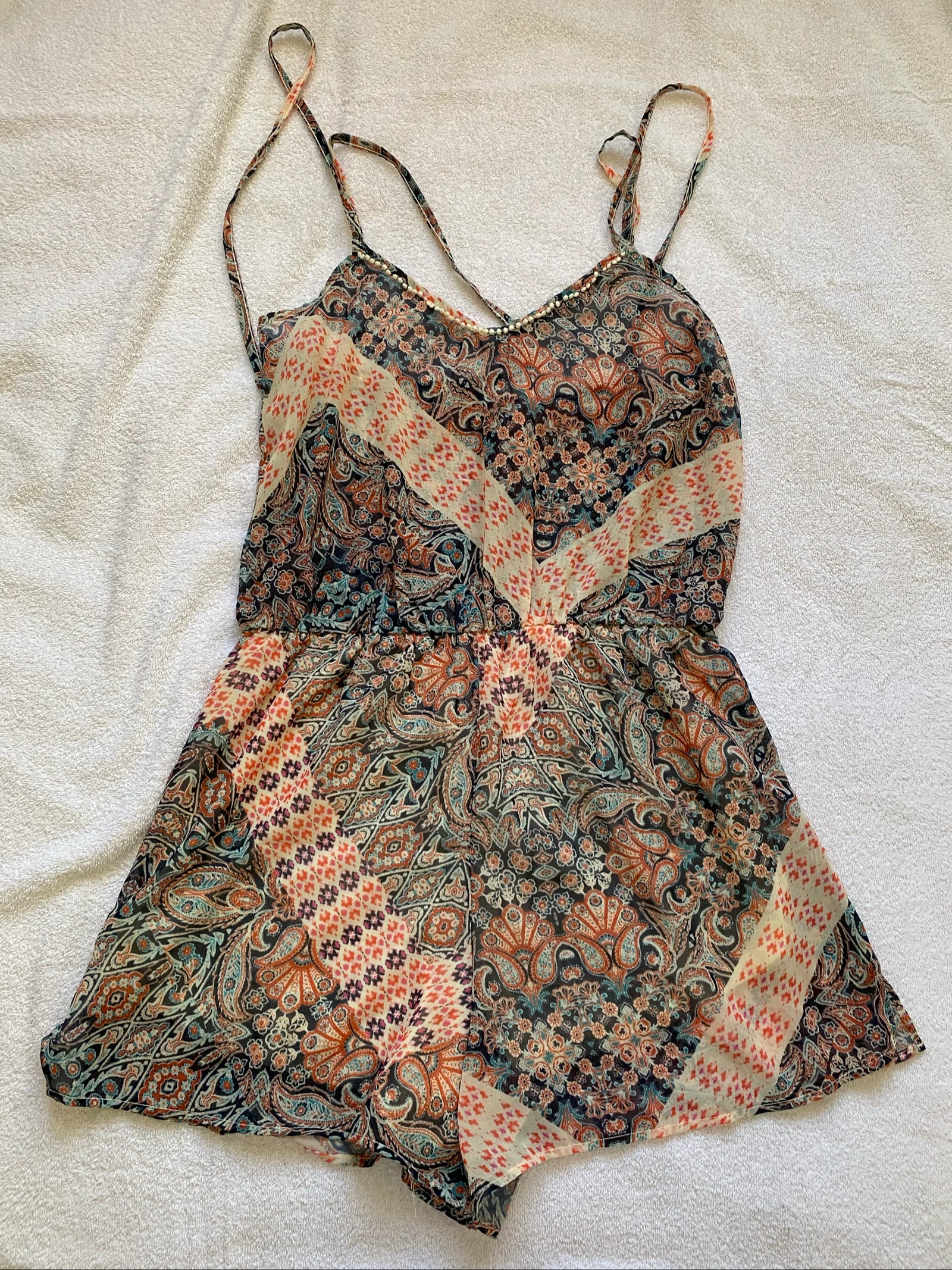 Combishort fluide imprimé bohème – Taille S